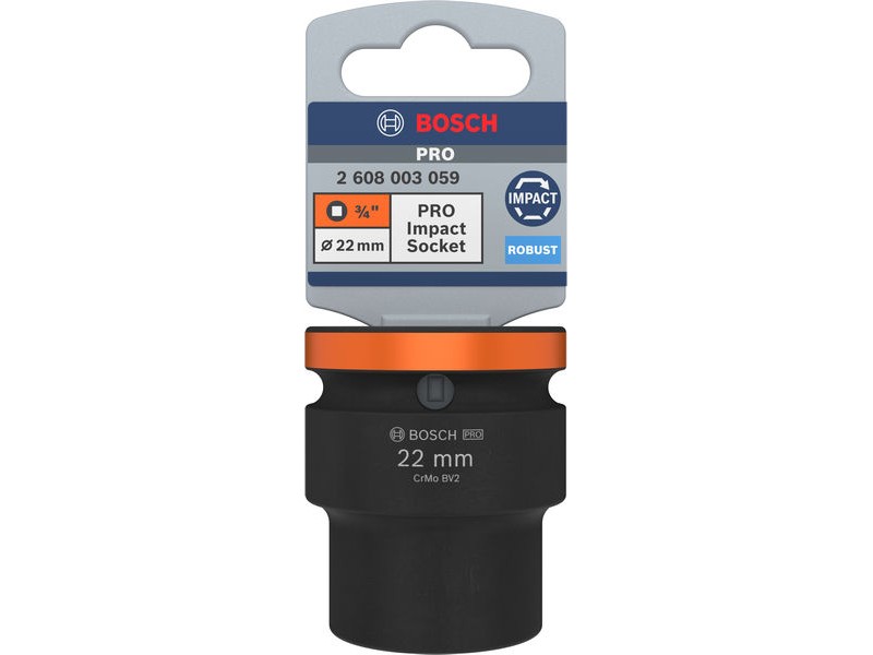 PRO Impact Socket Bosch, 3/4, 22mm, standardni, 2608003059